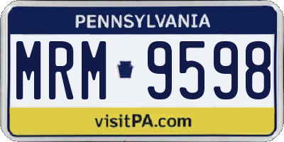 PA license plate MRM9598