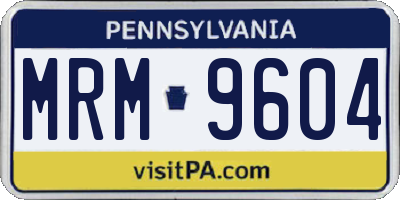 PA license plate MRM9604