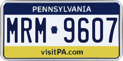 PA license plate MRM9607