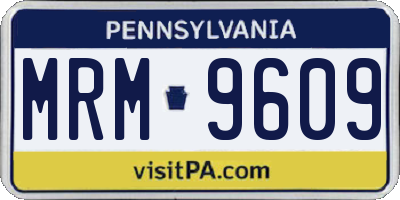 PA license plate MRM9609