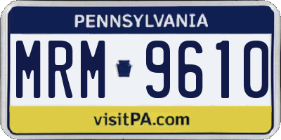 PA license plate MRM9610
