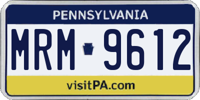 PA license plate MRM9612