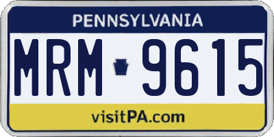 PA license plate MRM9615