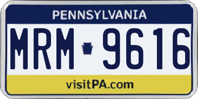 PA license plate MRM9616