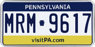 PA license plate MRM9617