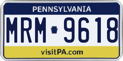 PA license plate MRM9618