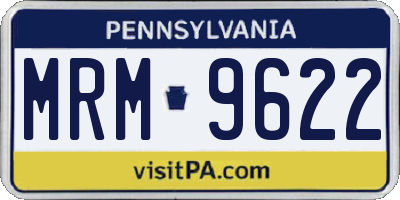 PA license plate MRM9622