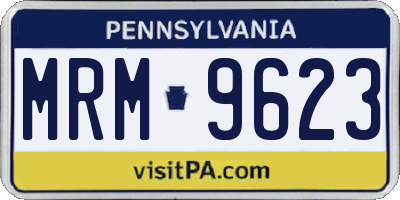 PA license plate MRM9623