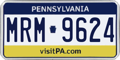 PA license plate MRM9624