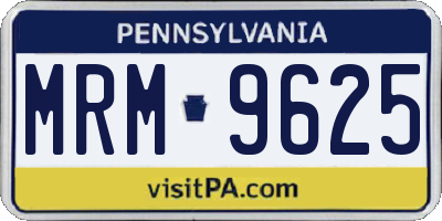 PA license plate MRM9625