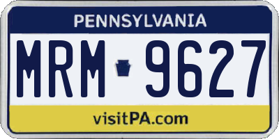 PA license plate MRM9627