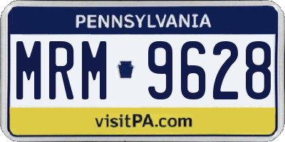 PA license plate MRM9628