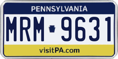 PA license plate MRM9631