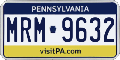 PA license plate MRM9632