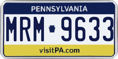 PA license plate MRM9633