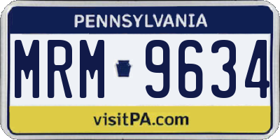 PA license plate MRM9634