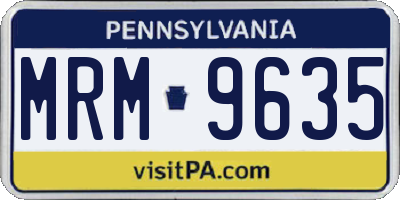 PA license plate MRM9635