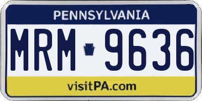 PA license plate MRM9636