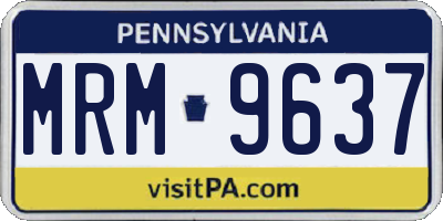 PA license plate MRM9637