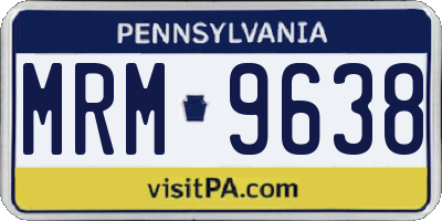 PA license plate MRM9638