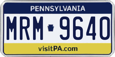 PA license plate MRM9640
