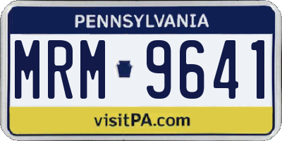 PA license plate MRM9641