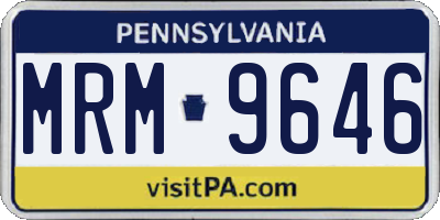 PA license plate MRM9646
