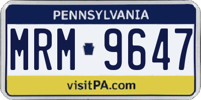 PA license plate MRM9647