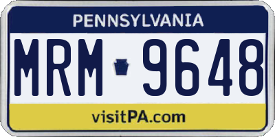 PA license plate MRM9648