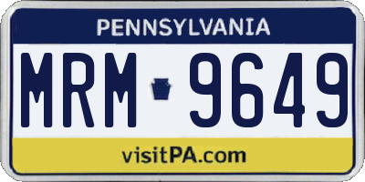PA license plate MRM9649