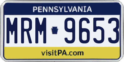 PA license plate MRM9653