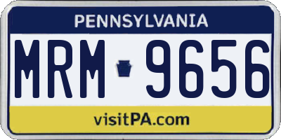 PA license plate MRM9656