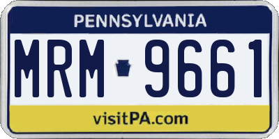 PA license plate MRM9661