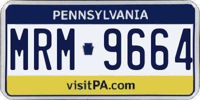 PA license plate MRM9664
