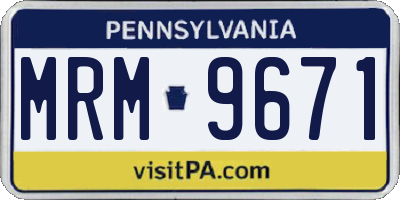 PA license plate MRM9671