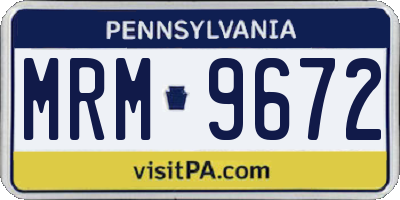 PA license plate MRM9672