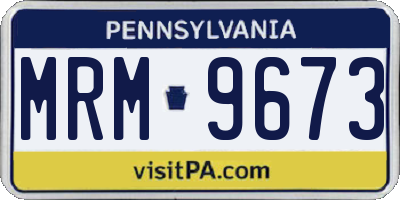 PA license plate MRM9673