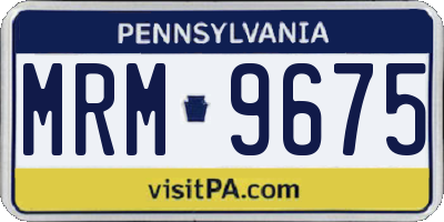 PA license plate MRM9675