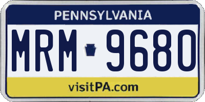 PA license plate MRM9680