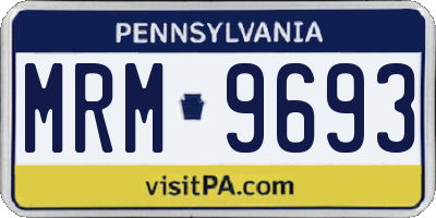 PA license plate MRM9693