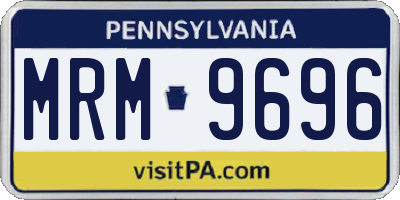 PA license plate MRM9696