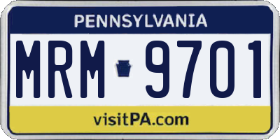 PA license plate MRM9701