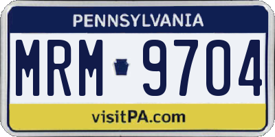 PA license plate MRM9704