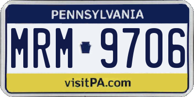 PA license plate MRM9706