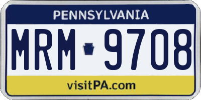 PA license plate MRM9708