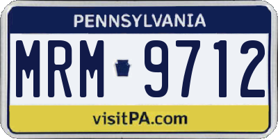 PA license plate MRM9712