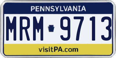 PA license plate MRM9713