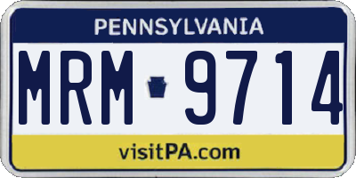 PA license plate MRM9714