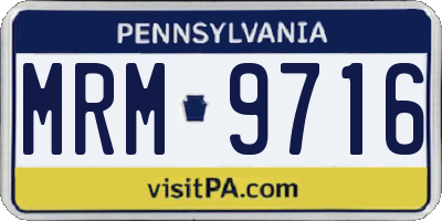 PA license plate MRM9716
