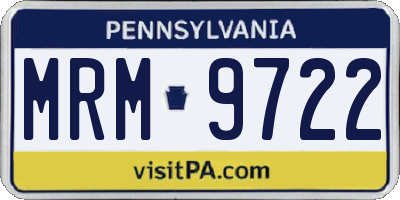 PA license plate MRM9722